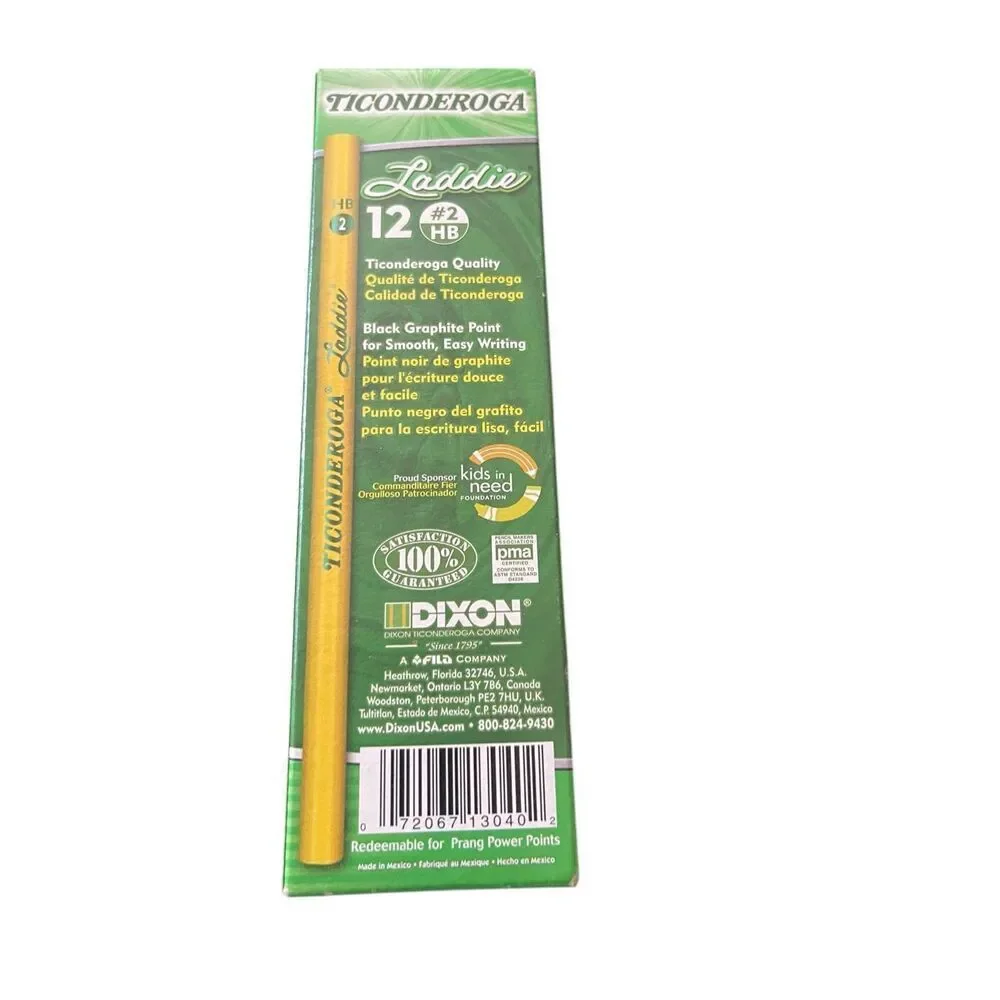 New Dixon Ticonderoga Laddie Vintage HB #2 Pencil Real Wood 12 Pack‎ Pencils